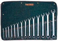 Wright Tool Fractional Combination Wrench Set -- 14 Pieces; 12PT Chrome Plated; Includes Sizes: 3/8; 7/16; 1/2; 9/16; 5/8; 11/16; 3/4; 13/16; 7/8; 15/16; 1; 1-1/16; 1-1/8; 1-1/4"; Grip Feature - Grade Industrial Supply