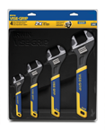 4 Piece - Adjustable Wrench Set with Comfort Grip - Grade Industrial Supply