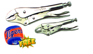 2pc. Chrome Plated Locking Pliers Set with Free Soft Toss Tiger Baseball - Grade Industrial Supply