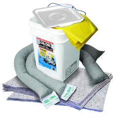 #L90435 Bucket Spill Kit--5 Gallon Bucket Contains: Socks / Perf. Pads / Disposable Bag - Absorbents - Grade Industrial Supply