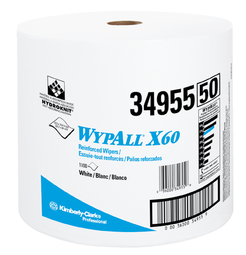 12.5 x 13.4'' - Package of 1100 - WypAll X60 Jumbo Roll - Grade Industrial Supply