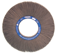 12" Diameter - 4-1/4" Arbor Hole - Rd Crimped Nylon Abrasive Straight Wheel - Grade Industrial Supply