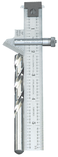 #22C - 6" Length; 59° Bevel Head (Graduation in 32nds) - Drill Point Gage - Grade Industrial Supply