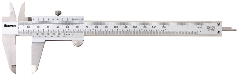 #125MEA-6/150 - 0 - 6 / 0 - 150mm Measuring Range (.002 / 0.02mm Grad.) - Vernier Caliper - Grade Industrial Supply