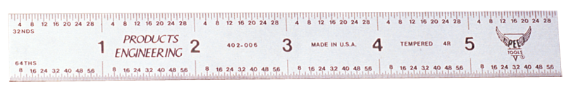 #401-012CT - 12'' Long - 4R Graduation - 1/2'' Wide - Certified Flexible Rule - Grade Industrial Supply