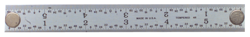 #262-024MG - 24'' Long - E/M Graduation - 1-1/4'' Wide - Rigid Magnet Rule - Grade Industrial Supply