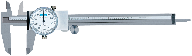 0 - 4'' Measuring Range (.001" Grad.) - Shockproof Steel Dial Caliper - #52-008-714 - Grade Industrial Supply