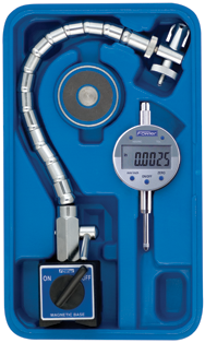 Set Contains: 1"/25mm .0005/.01mm w/Flex Arm Mag Base - Electronic Indicator with Flex Arm Mag Base - Grade Industrial Supply