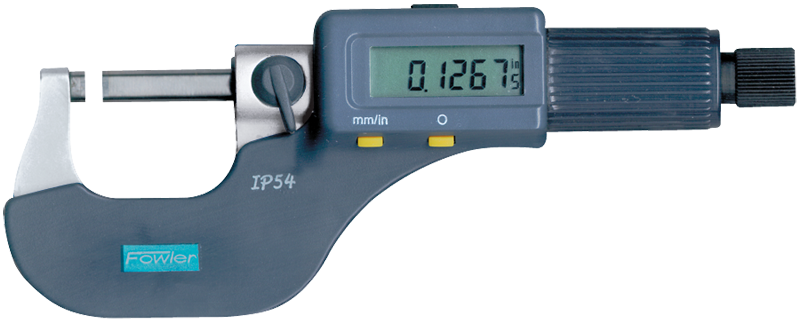 0 - 3" / 0 - 75mm Measuring Range - .00005/.001mm Resolution - Friction Thimble - Carbide Face - Electronic Coolant Outside Micrometer Set with SPC - Grade Industrial Supply