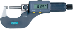 0 - 3" / 0 - 75mm Measuring Range - .00005/.001mm Resolution - Friction Thimble - Carbide Face - Electronic Coolant Outside Micrometer Set with SPC - Grade Industrial Supply