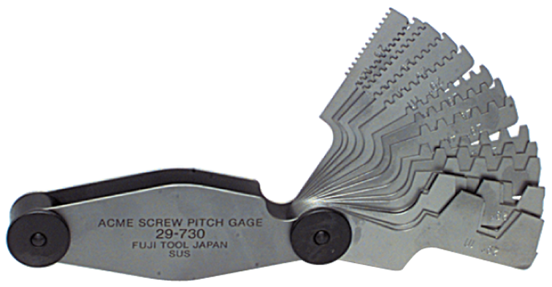 #615-6327 - 16 Leaves - Metric Pitch - Acme Screw Thread Gage - Grade Industrial Supply