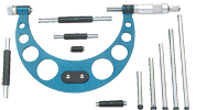 12 - 16'' Measuring Range - .001 Graduation - Ratchet Thimble - Carbide Face - Interchangeable Anvil Micrometer - Grade Industrial Supply