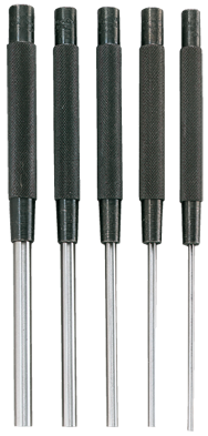 #SPC76 - 1/8 - 3/8" Diameter - 5 Piece Extra Long Drive Pin Punch Set - Grade Industrial Supply