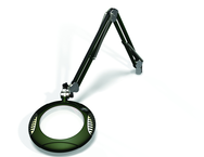 Green-Lite® 7-1/2" Racing Green Round LED Magnifier; 43" Reach; Table Edge Clamp - Grade Industrial Supply