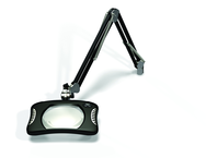 Green-Lite® 7" x 5-1/4"Black Rectangular LED Magnifier; 43" Reach; Table Edge Clamp - Grade Industrial Supply