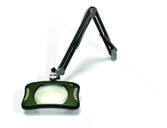 Green-Lite® 7" x 5-1/4"Racing Green Rectangular LED Magnifier; 43" Reach; Table Edge Clamp - Grade Industrial Supply