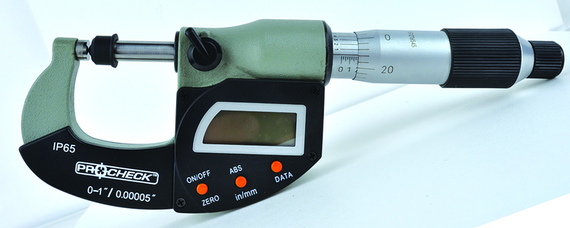 IP65 Electronic Micrometer - 0-1"/24.4mm Range - .00005"/.001mm Resolution - Output S4 Connector (Not IP) - Grade Industrial Supply