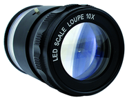 LED 10x Loupe - With inch, mm, Fraction, Angle, Diameter Scale - Plus 9  Reticles - Grade Industrial Supply