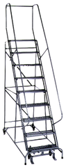 Model 1000; 9 Steps; 32 x 65'' Base Size - Steel Mobile Platform Ladder - Grade Industrial Supply