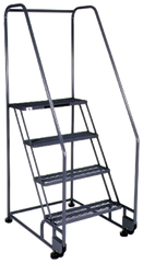 Model 4TR26E4; 4 Steps; 28 x 47'' Base Size - Tilt-N-Roll Ladder - Grade Industrial Supply