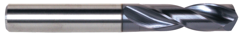 9/64 Dia. - 62mm OAL-TiAlN Coated-Carbide-Short Length High Performance Drill - Grade Industrial Supply