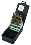 29 Pc. 1/16" - 1/2" by 64ths Cobalt Bronze Oxide Screw Machine Drill Set - Grade Industrial Supply