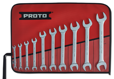 Proto® 10 Piece Satin Metric Open-End Wrench Set - Grade Industrial Supply