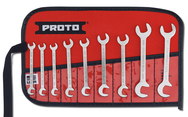 Proto® 9 Piece Satin Short Angle Open-End Wrench Set - Grade Industrial Supply