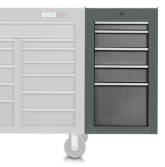 Proto® 550S Side Cabinet - 5 Drawer, Dual Gray - Grade Industrial Supply