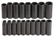 Proto® 1/2" Drive 18 Piece Deep Impact Socket Set - 6 Point - Grade Industrial Supply