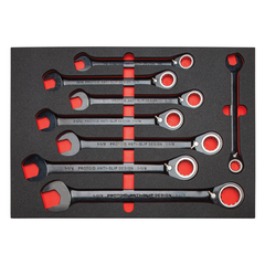 Proto® Foamed 20 Piece Reversible Ratcheting Combination Wrench Set - Black Chrome- Spline - Grade Industrial Supply