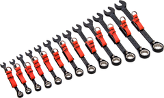 Proto® Tether-Ready 13 Piece Black Chrome Reversible Combination Ratcheting Wrench Set - Spline - Grade Industrial Supply