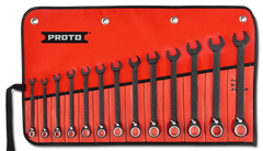 Proto® 13 Piece Black Chrome Reversible Combination Ratcheting Wrench Set - Spline - Grade Industrial Supply