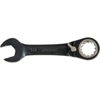 Proto® Black Chrome Combination Stubby Reversible Ratcheting Wrench 15 mm - Spline - Grade Industrial Supply