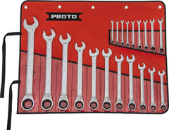 Proto® 20 Piece Full Polish Combination Reversible Ratcheting Wrench Set - 12 Point - Grade Industrial Supply