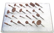 #150 - Contains: 24 Aluminum Oxide Points; For: Machines that hold 3/32 Shanks - Mounted Point Kit for Flex Shaft Grinder - Grade Industrial Supply