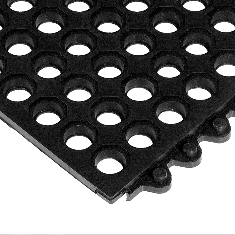 24 / Seven Floor Mat - 3' x 3' x 5/8" ThickÂ (Black Drainage All Purpose) - Grade Industrial Supply