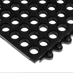 24 / Seven Floor Mat - 3' x 3' x 5/8" ThickÂ (Black Drainage All Purpose) - Grade Industrial Supply