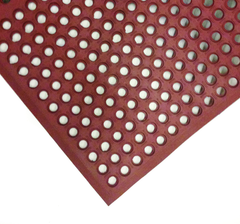 3' x 10' x 1/2" Thick Drainage MatÂ - Red - Grade Industrial Supply