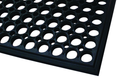 3' x 5' x 1/2" Thick Drainage MatÂ - Black - Grade Industrial Supply