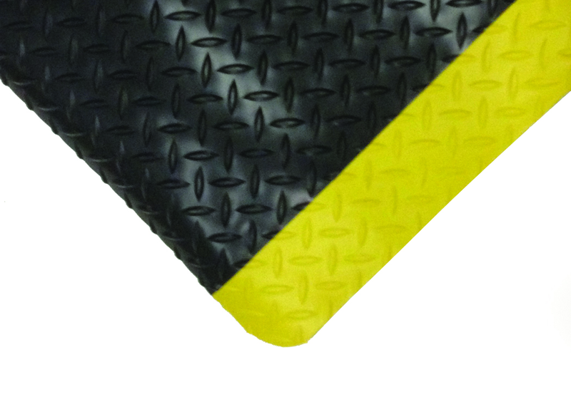 2' x 3' x 9/16" Thick Diamond Comfort Mat - Yellow/Black - Grade Industrial Supply