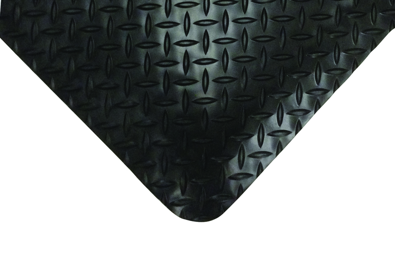 2' x 75' x 11/16" Thick Diamond Comfort Mat - Black - Grade Industrial Supply