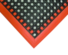 40" x 52" x 7/8" Thick Safety Wet / Dry Mat - Black / Orange - Grade Industrial Supply