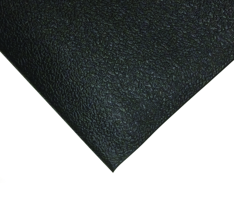 6' x 60' x 3/8" Thick Soft Comfort Mat - Black Pebble Emboss - Grade Industrial Supply