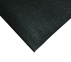 4' x 60' x 3/8" Thick Soft Comfort Mat - Black Pebble Emboss - Grade Industrial Supply