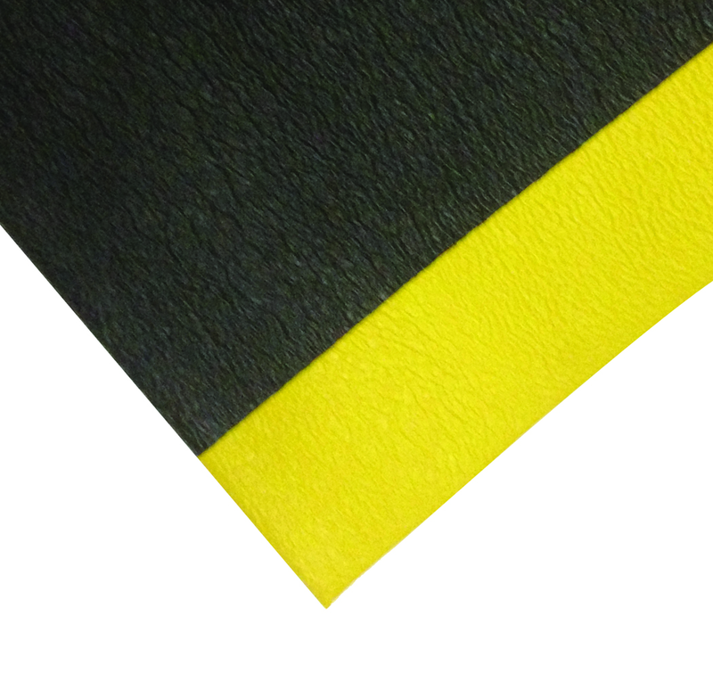 3' x 60' x 3/8" Safety Soft Comfot Mat - Yellow/Black - Grade Industrial Supply