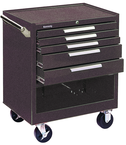 5-Drawer Roller Cabinet w/ball bearing Dwr slides - 35'' x 20'' x 29'' Brown - Grade Industrial Supply