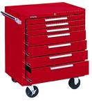 7-Drawer Roller Cabinet w/ball bearing Dwr slides - 35'' x 20'' x 29'' Red - Grade Industrial Supply