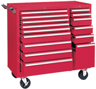 315X 15-Drawer Maintenance Cart - 35'' x 18'' x 39.38'' Red - Grade Industrial Supply