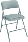 Upholstered Folding Chair - Double Hinges, Double Contoured Back, 2 U-Shaped Riveted Cross Braces, Non-marring Glides; V-Tip Stability Caps; Upholstered 19-mil Vinyl Wrapped Over 1¼" Foam - Grade Industrial Supply